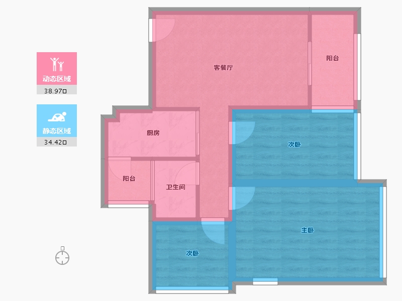 广东省-深圳市-莱蒙水榭春天五期-64.78-户型库-动静分区