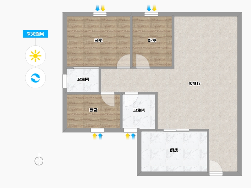 广东省-深圳市-联富华庭-77.48-户型库-采光通风