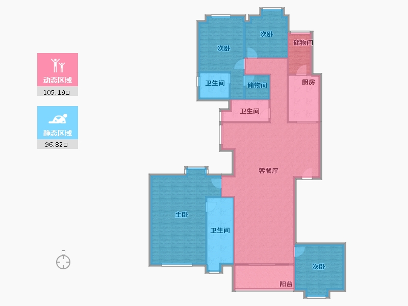 黑龙江省-鹤岗市-水湾1979-186.25-户型库-动静分区