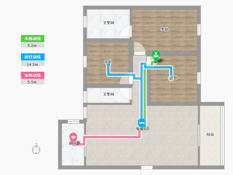 广东省-深圳市-鸿景春天花园-85.13-户型库-动静线