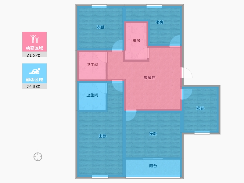 广东省-深圳市-汇龙苑-93.95-户型库-动静分区