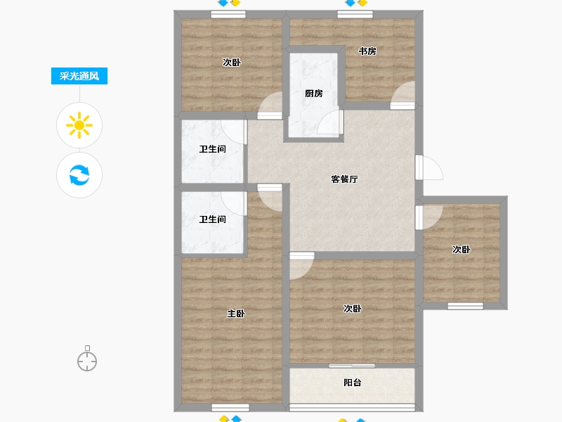 广东省-深圳市-汇龙苑-93.95-户型库-采光通风