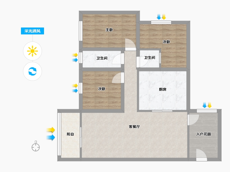 广东省-深圳市-世纪春城二期-81.80-户型库-采光通风