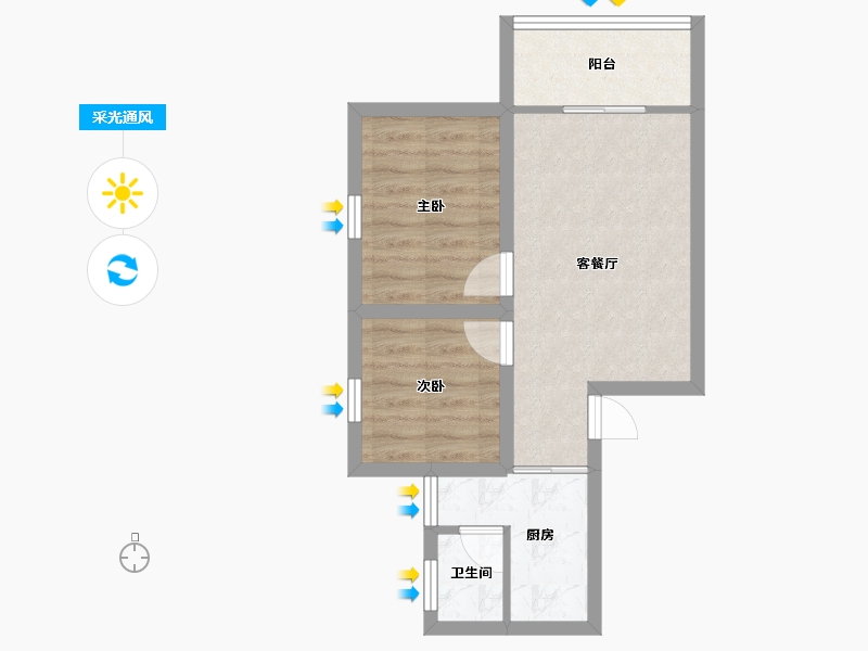 广东省-深圳市-滢水山庄二区-46.55-户型库-采光通风