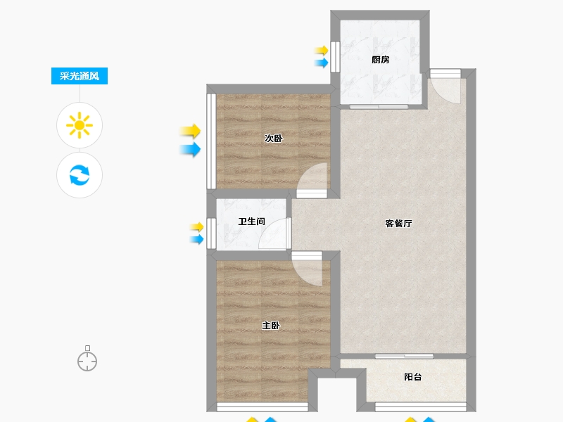 广东省-深圳市-南景豪庭-51.85-户型库-采光通风