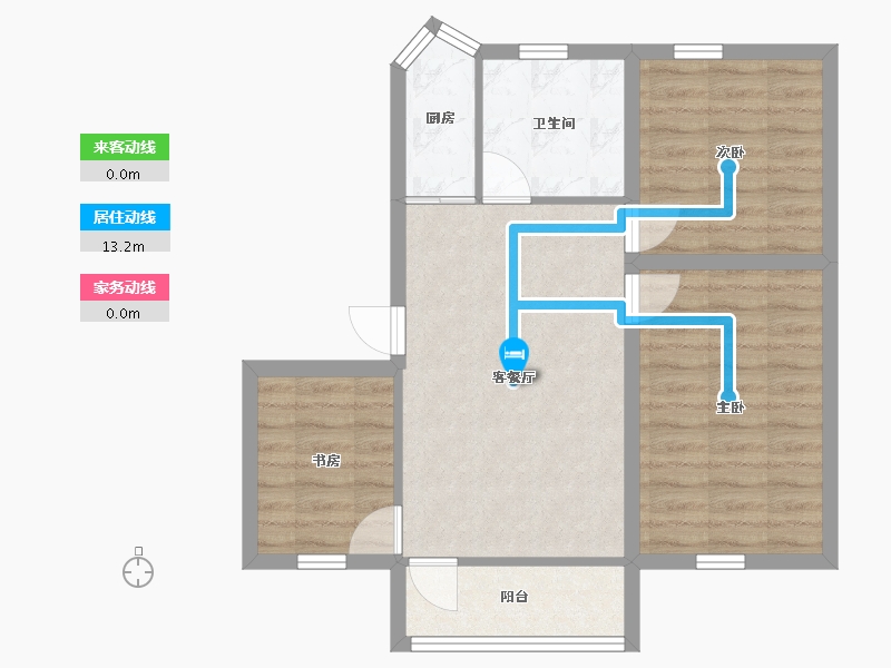 黑龙江省-鹤岗市-花果山小区(南山)-63.70-户型库-动静线