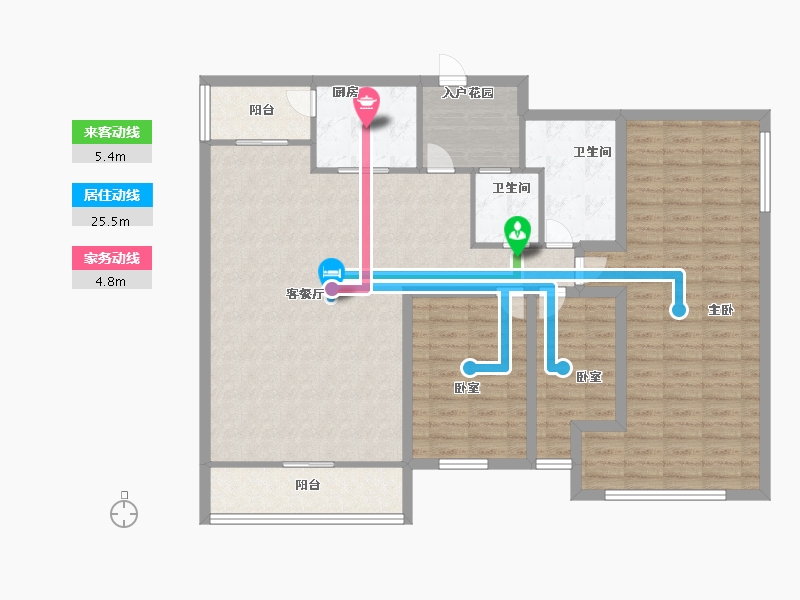 黑龙江省-鹤岗市-半山海景兰溪谷(二期)-123.99-户型库-动静线