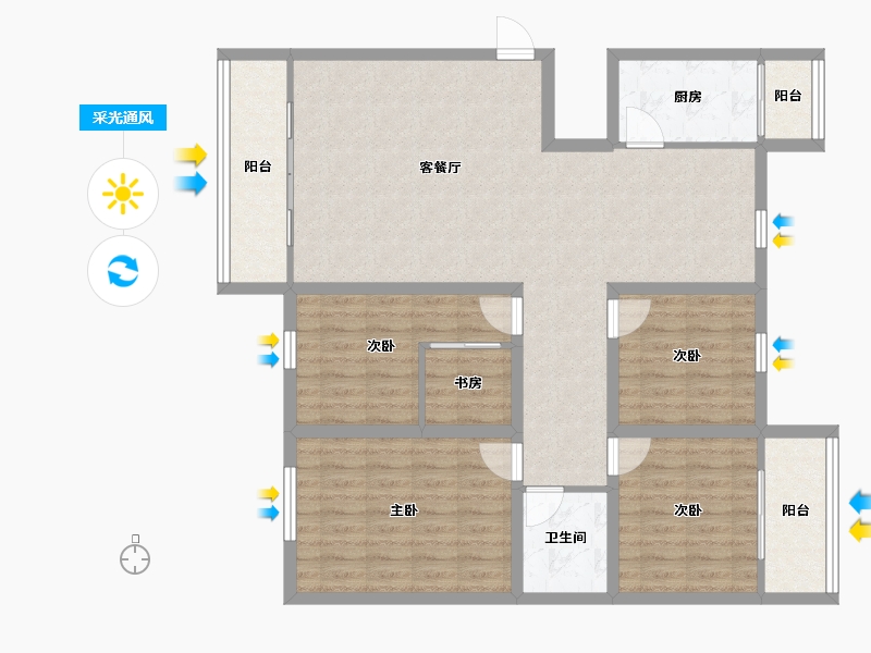 广东省-深圳市-圣莫丽斯-110.95-户型库-采光通风