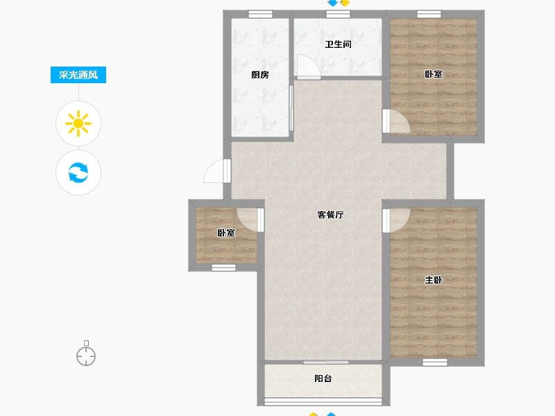 黑龙江省-鹤岗市-荔园小区（南山）-87.22-户型库-采光通风