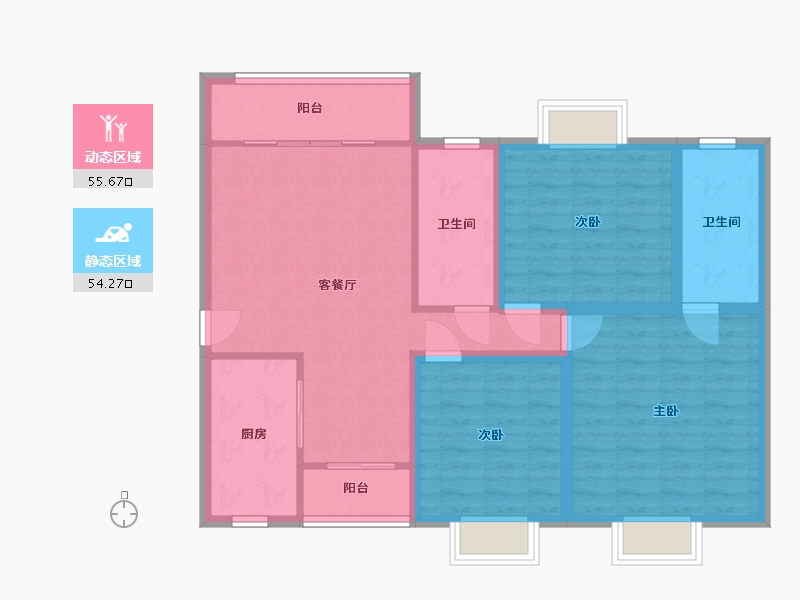 广东省-深圳市-城投七里香榭-98.62-户型库-动静分区