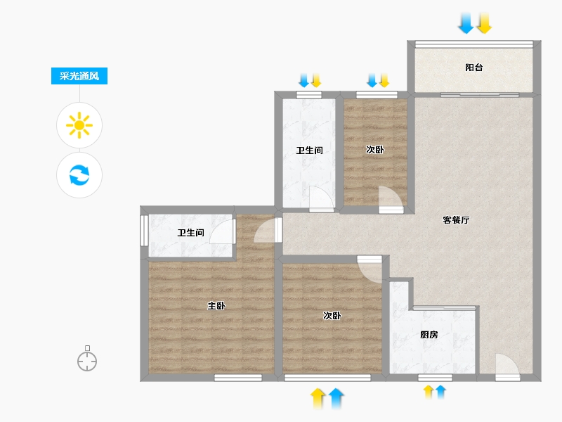 广东省-深圳市-欧景城-91.40-户型库-采光通风