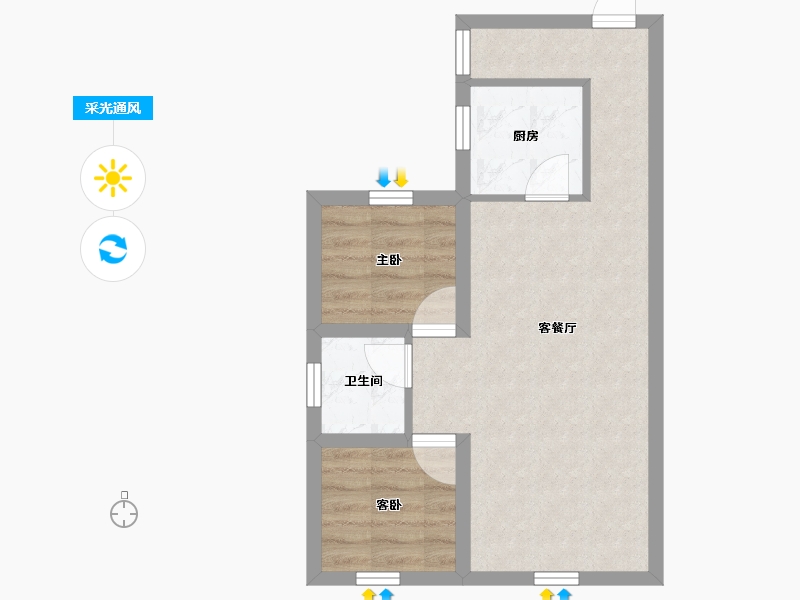 广东省-深圳市-城投七里香榭-47.57-户型库-采光通风