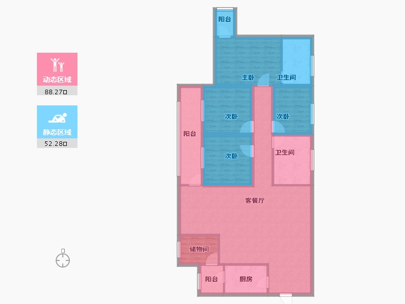 黑龙江省-鹤岗市-蓝漪花园-125.53-户型库-动静分区