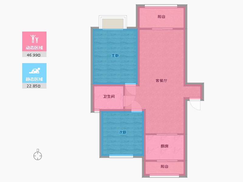 广东省-深圳市-丰泽湖山庄-61.93-户型库-动静分区