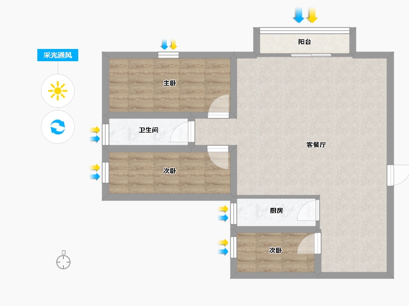 广东省-深圳市-万科翰邻城-68.79-户型库-采光通风