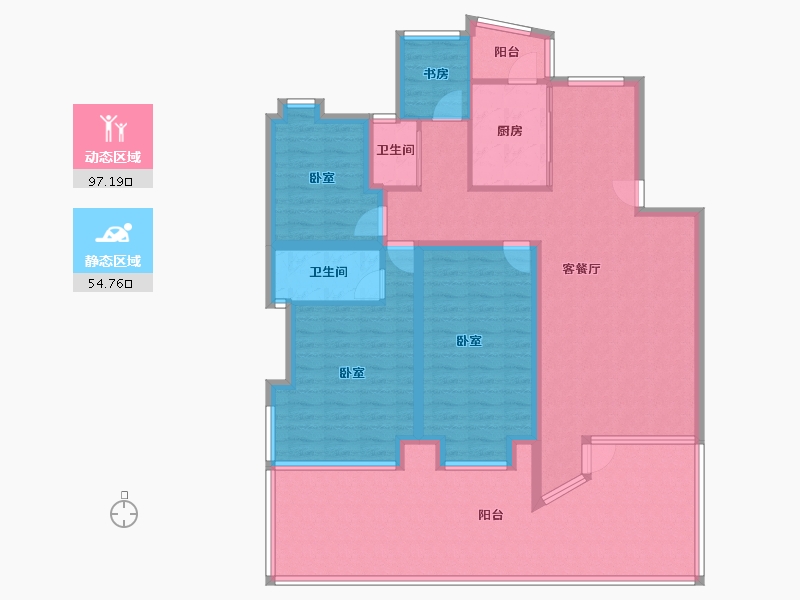 黑龙江省-鹤岗市-招商海月花园(一期)-135.93-户型库-动静分区