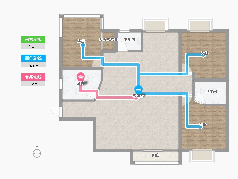 黑龙江省-鹤岗市-蓝漪花园-107.68-户型库-动静线