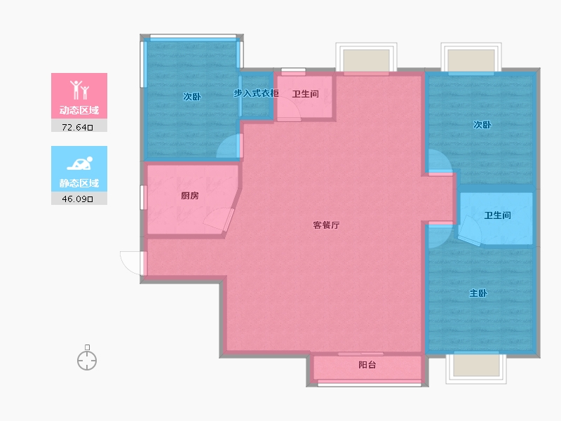 黑龙江省-鹤岗市-蓝漪花园-107.68-户型库-动静分区