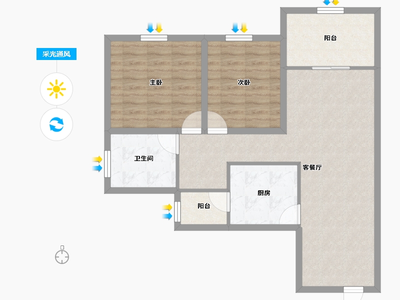 黑龙江省-鹤岗市-半山海景兰溪谷(二期)-79.04-户型库-采光通风