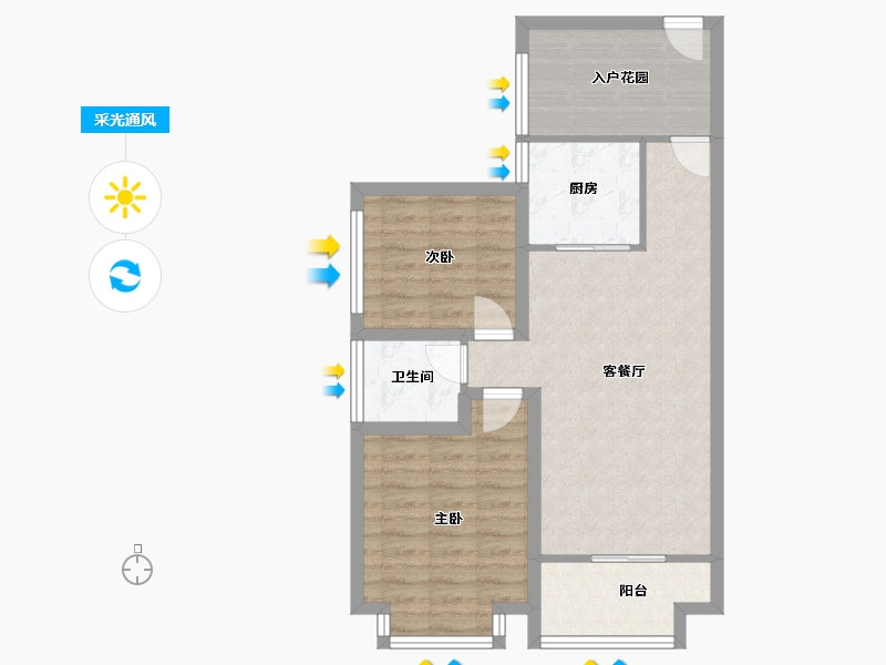 广东省-深圳市-清湖湾花园-70.07-户型库-采光通风