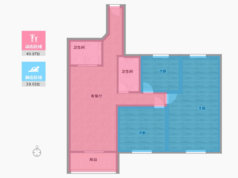 广东省-深圳市-汇龙湾花园-70.40-户型库-动静分区