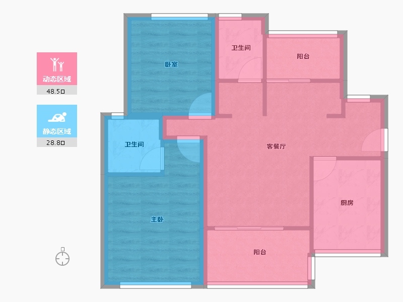 广东省-深圳市-佳华领域广场一期-68.65-户型库-动静分区