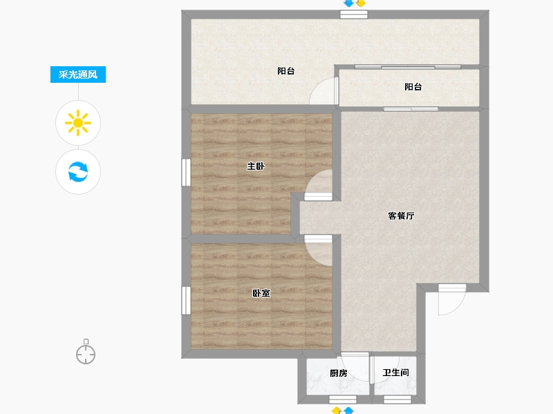 广东省-深圳市-滢水山庄二区-74.61-户型库-采光通风