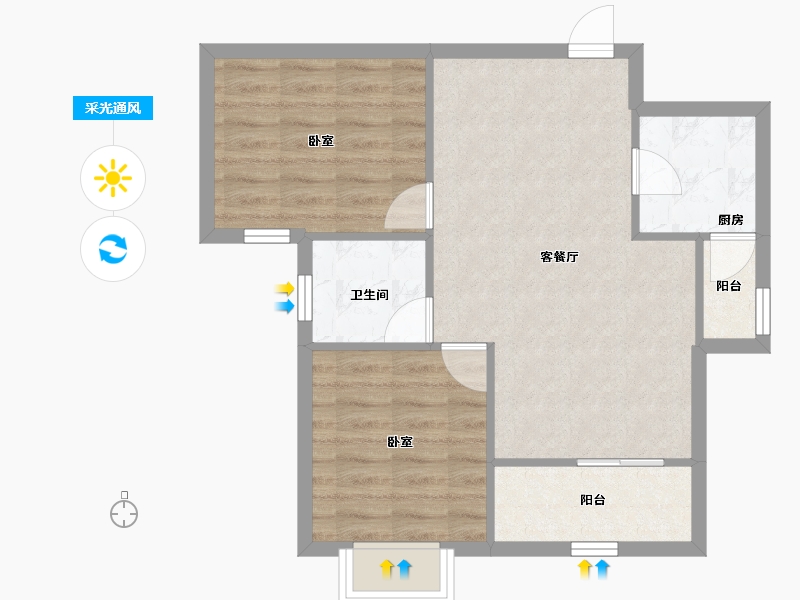 广东省-深圳市-悠山美地家园-61.18-户型库-采光通风