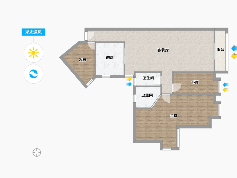 广东省-深圳市-金海燕花园-94.53-户型库-采光通风