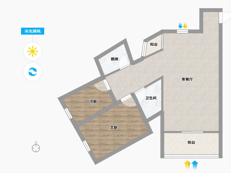 广东省-深圳市-桦润馨居-63.07-户型库-采光通风