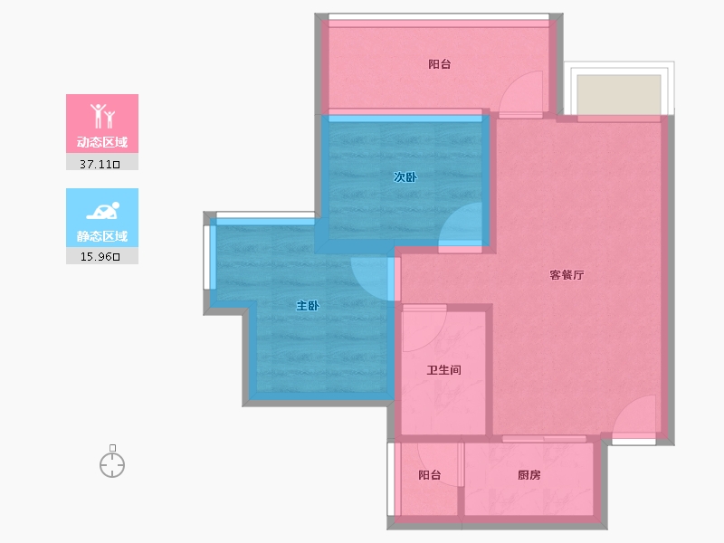 广东省-深圳市-万科红(四期)-46.26-户型库-动静分区