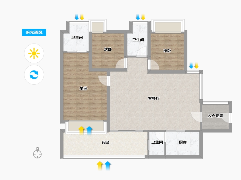 广东省-深圳市-卓能雅苑-92.92-户型库-采光通风