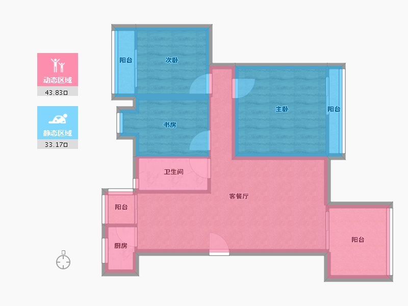 广东省-深圳市-香林玫瑰花园-67.84-户型库-动静分区