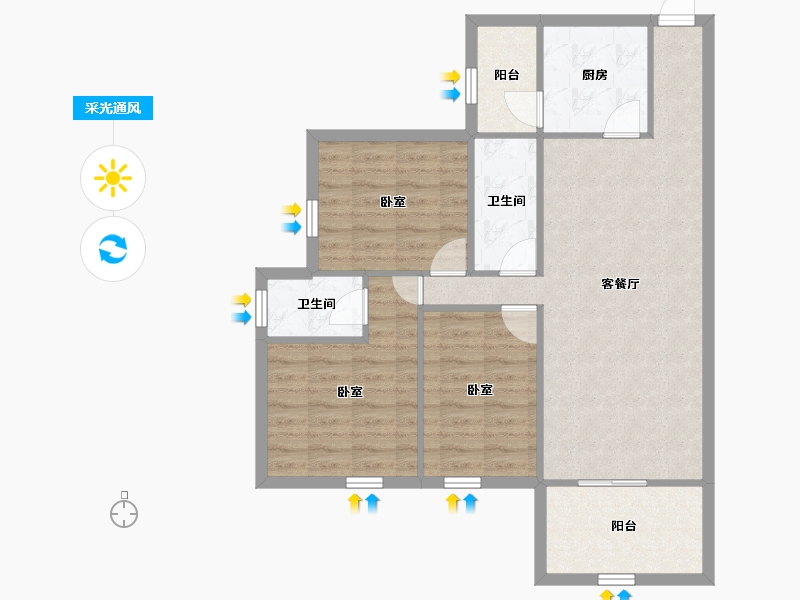 广东省-深圳市-万科翰邻城-81.94-户型库-采光通风