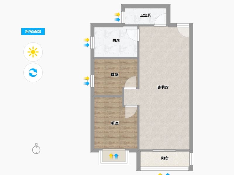 广东省-深圳市-东方半岛花园-54.98-户型库-采光通风