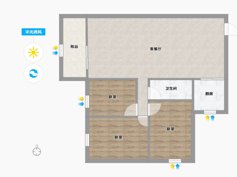 广东省-深圳市-滢水山庄一区-74.04-户型库-采光通风