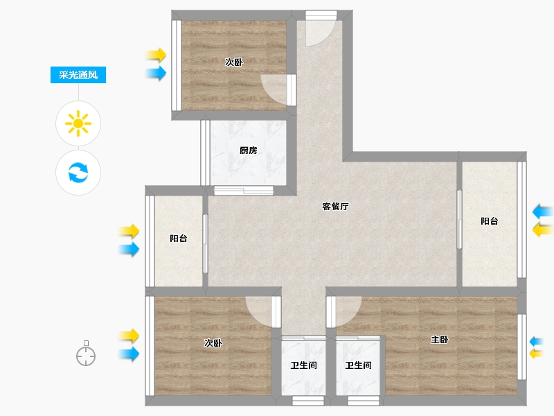 广东省-深圳市-阳基新天地-62.87-户型库-采光通风