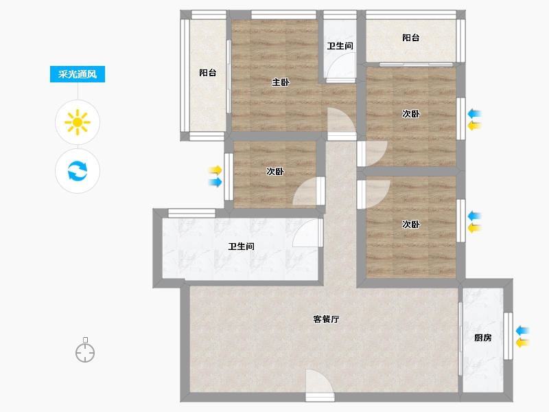 广东省-深圳市-和谐家园-71.03-户型库-采光通风