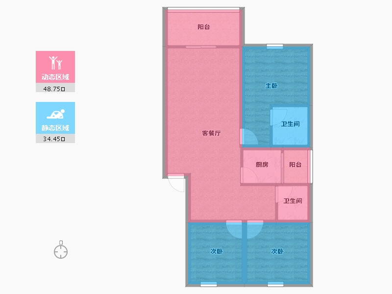 广东省-深圳市-锦绣江南一二三期-73.94-户型库-动静分区