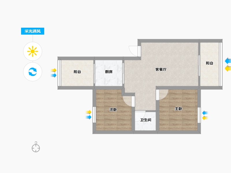 广东省-深圳市-世纪春城二期-52.83-户型库-采光通风