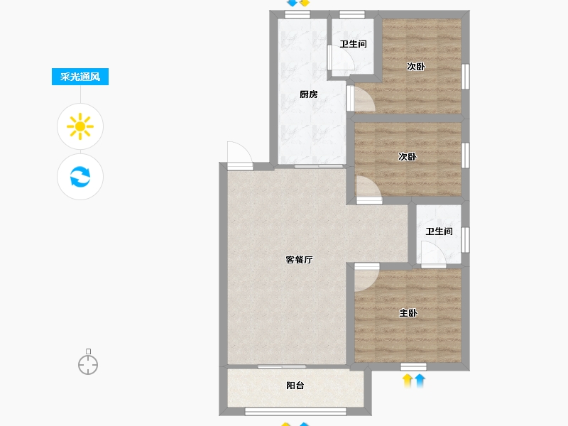 广东省-深圳市-滢水山庄二区-71.01-户型库-采光通风