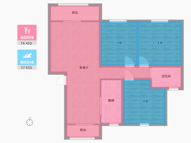 广东省-深圳市-世纪春城二期-83.50-户型库-动静分区