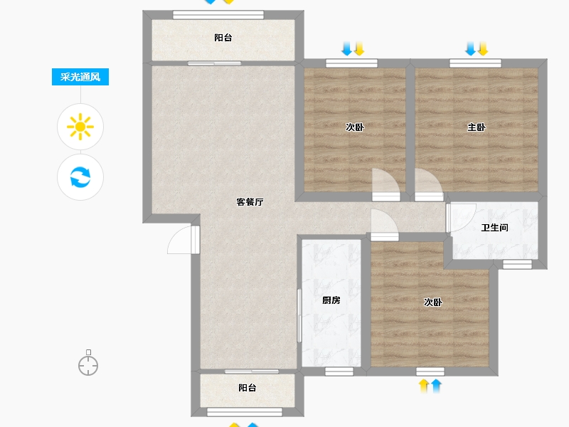 广东省-深圳市-世纪春城二期-83.50-户型库-采光通风