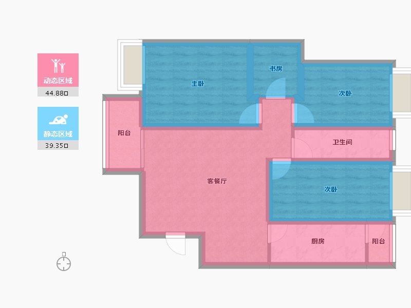 广东省-深圳市-丰泽湖山庄-73.51-户型库-动静分区