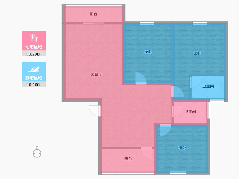 广东省-深圳市-世纪春城二期-94.29-户型库-动静分区