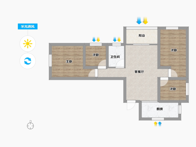 广东省-深圳市-横岗花半里-56.10-户型库-采光通风