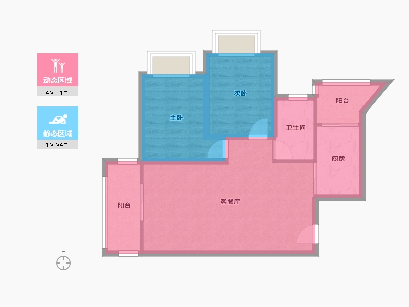 广东省-深圳市-汇龙湾花园-61.55-户型库-动静分区