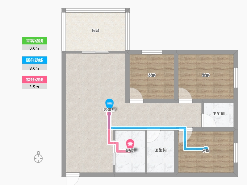 黑龙江省-鹤岗市-澳城花园(北区)-75.00-户型库-动静线