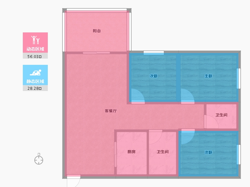 黑龙江省-鹤岗市-澳城花园(北区)-75.00-户型库-动静分区