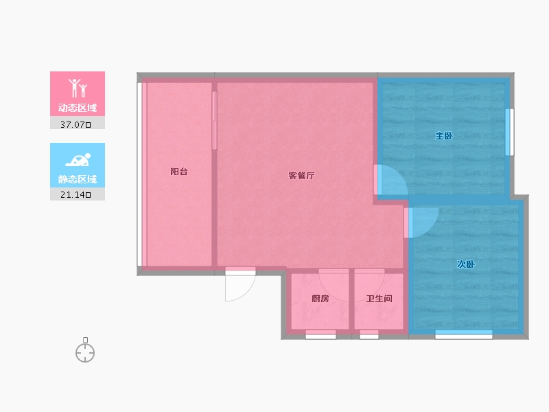 黑龙江省-鹤岗市-爱榕园-51.87-户型库-动静分区